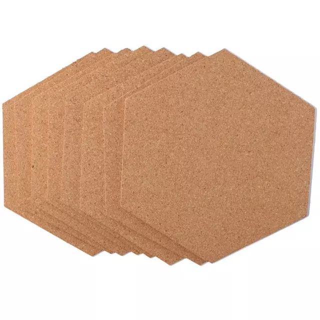 8PCS Hexagon Cork Bulletin Board Frameless Decorative Bulletin Board Pin Board