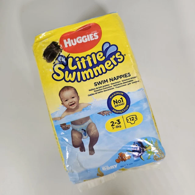 Huggies Little Swimmers Swim Diapers/Nappies 12 Count 7-18lbs 3-8kgs Size 2-3 NN