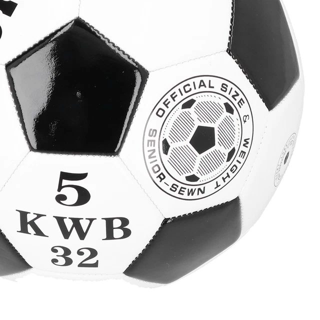 VGEBY Ballon De Football Taille 5 Cousu Machine - Motif Traditionnel Noir Blanc