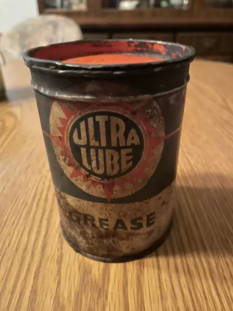 Vintage Advertising Ultra Lube 1 Lb Wheel Bearing Grease Garage Shop Can Tin