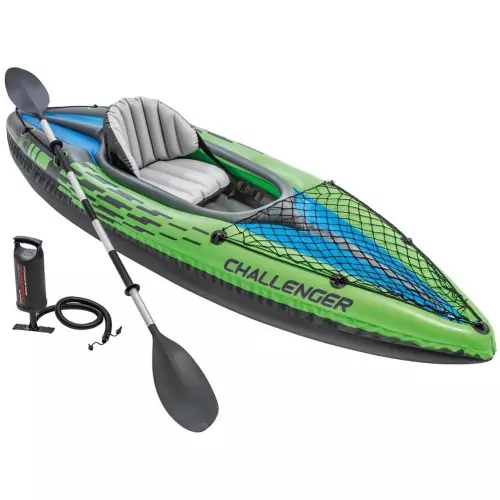 Intex 68305 Challenger k1 Kayak Canoë Gonflable 274x76x33 CM un Lieu Avec Rames