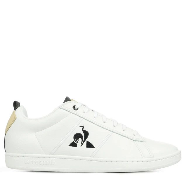 Chaussures Baskets Le Coq Sportif homme Courtclassic Blanc Blanche Cuir Lacets