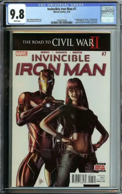 Invincible Iron Man #7 Cgc 9.8 White Pages // 1St Riri Williams Cameo
