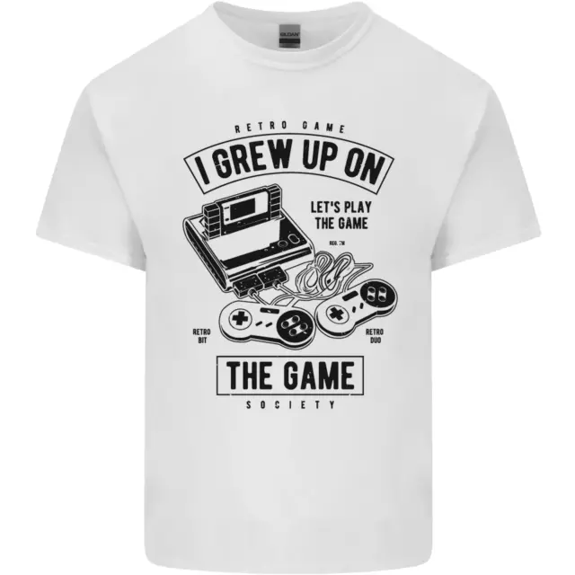 I Grew up on the Gamer Funny Gaming Mens Cotton T-Shirt Tee Top