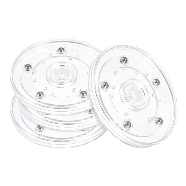 4" Giratorio Soporte con Bolas Rodamientos Lazy Susan Base, Transparente 4pzs