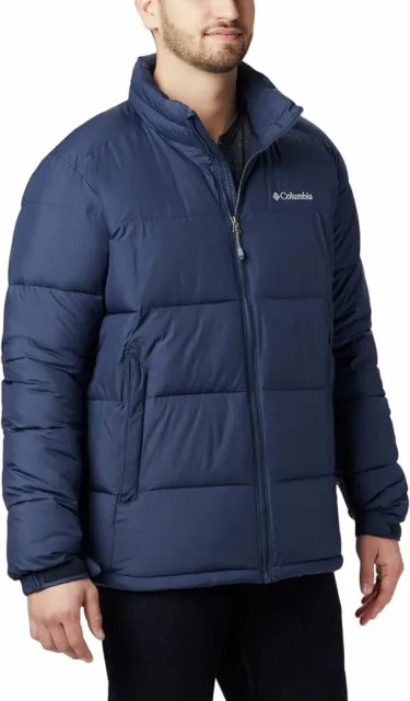 NEW Columbia Mens Pike Lake Omni Heat Puffer Jacket NAVY BLUE Size L