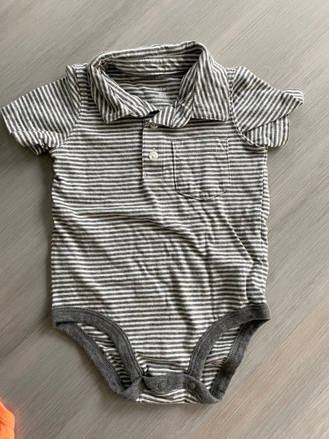Carter's Baby Boys Polo Short Sleeve One Piece Bodysuit Size 9 Months