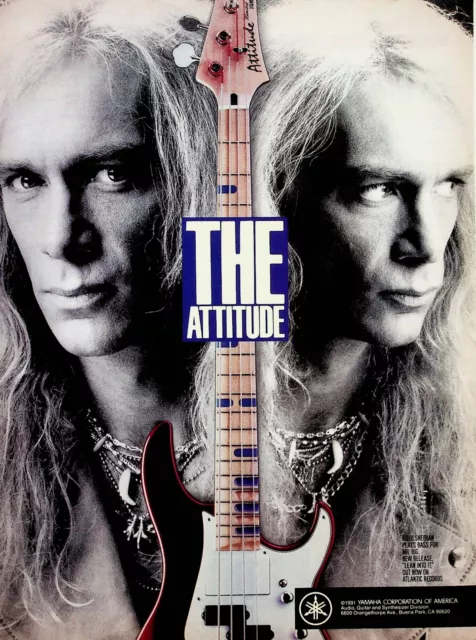 1991 Billy Sheehan The Attitude Yamaha Bass Guitar - Vintage Ad