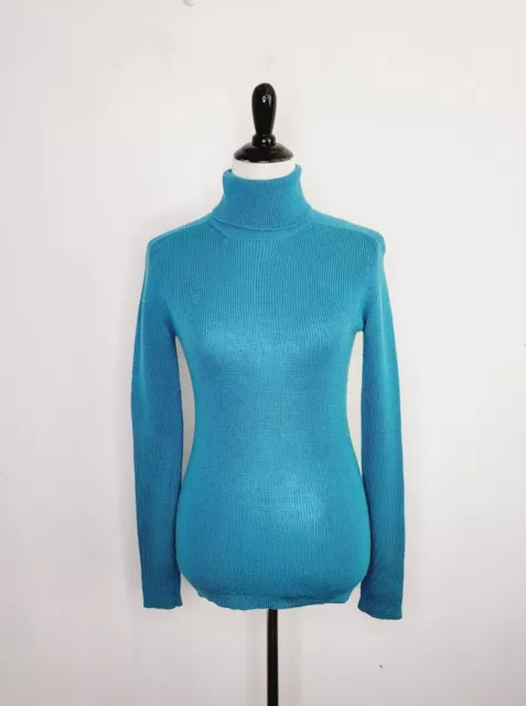 Y's YOHJI YAMAMOTO Women's 100% Wool Turtleneck Sweater Teal Size 3