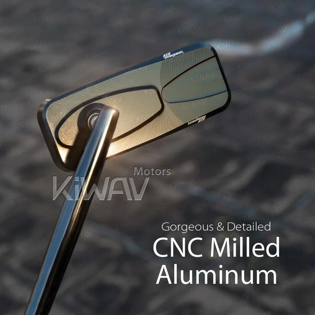 Rétroviseurs noir CNC Modern convex base chromée pour Yamaha FJR FZR FZS