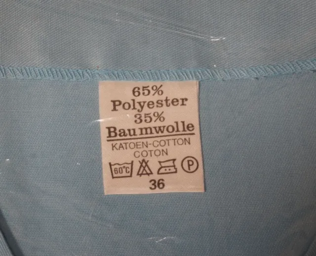 True Vintage Damen Kittelschürze Hauskleid hellblau Größe 36 Mischgewebe mit OVP 3