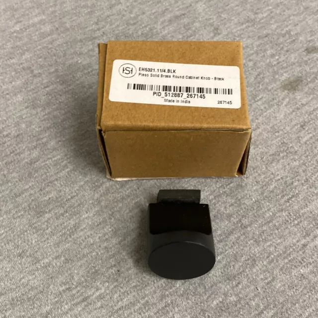 Signature Hardware Pleso Solid Brass Round Cabinet Knob - Black