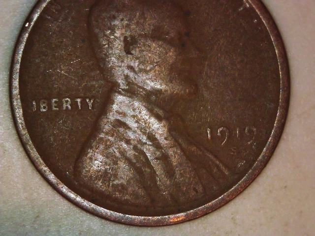 1919 S Lincoln Wheat Penny Cent