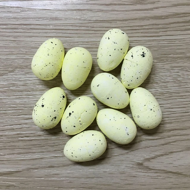 100 piezas Huevos artificiales para niños al aire libre juguete fiesta decoración de pájaros