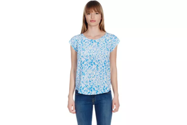NWT Joie Women's Size XS Blue Rancher B Marine Cap Sleeve Silk Top Blouse