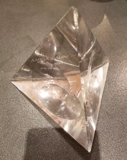 Tiffany Collectable Glass Prism - Commodore Amiga Official 1985 Launch Memento