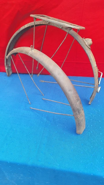 Lot Garde-boue Alu Avant + Arrière Pour Vélo 700 - Avec Phare Et Feu - Ancien
