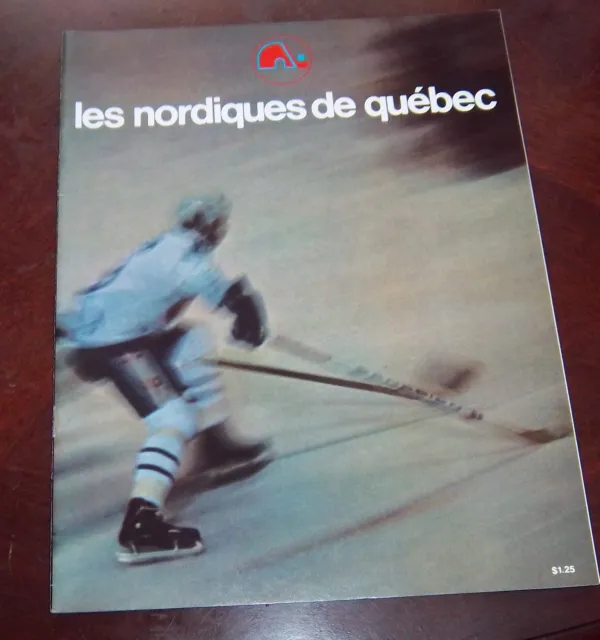 Quebec Nordiques WHA game program 1976- 1977 cover  VS Aeros