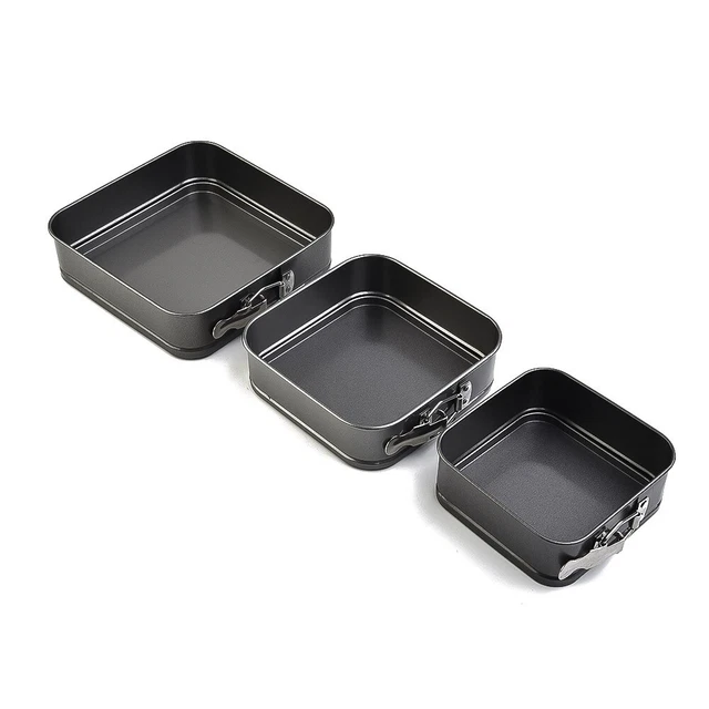 Stampo per lattine per torta Bake Like a Pro con forma quadrata set 3 pz padella