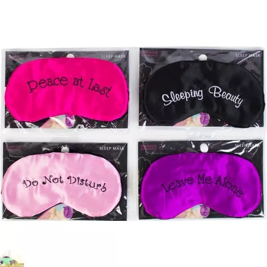 Novelty gift Travel sleeping eye mask black shade blindfold funny naughty night