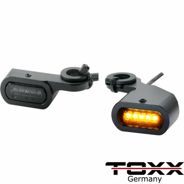 ToXx LED Armaturen Lenkerarmaturen Blinker passend für Harley Softail e-geprüft