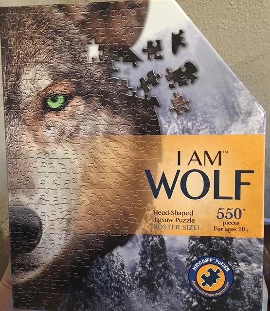 New Madd Capp I Am Wolf Shaped Puzzle - 550 Piece Animal Shaped Puzzle