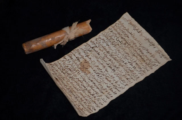 MANUSCRIPT PAPER CANE Scroll Islamic Berber Handwritten Arabic Document ...