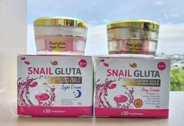 Snail Gluta Collagen Facial Whitening Cream Anti Aging Freckle Day & Night Cream