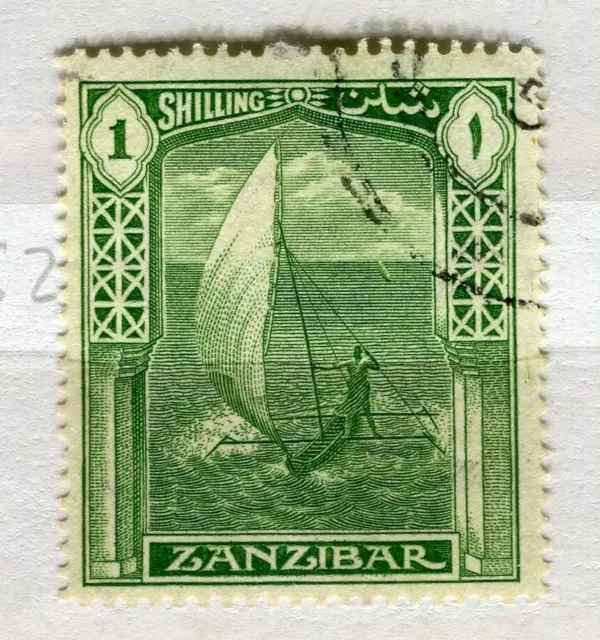 ZANZIBAR; 1936 early Sultan issue fine used 1s. value