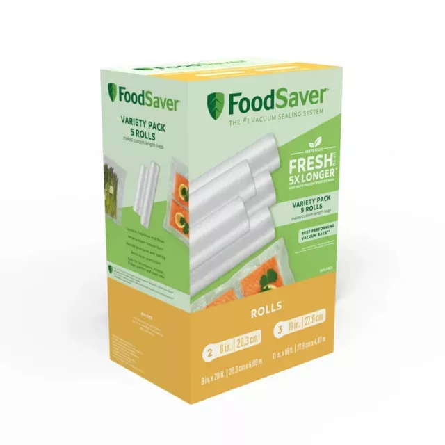 Two Expandable 11x50' Foodsaver Compatible Vacuum Sealer Bags Heat Seal Rolls