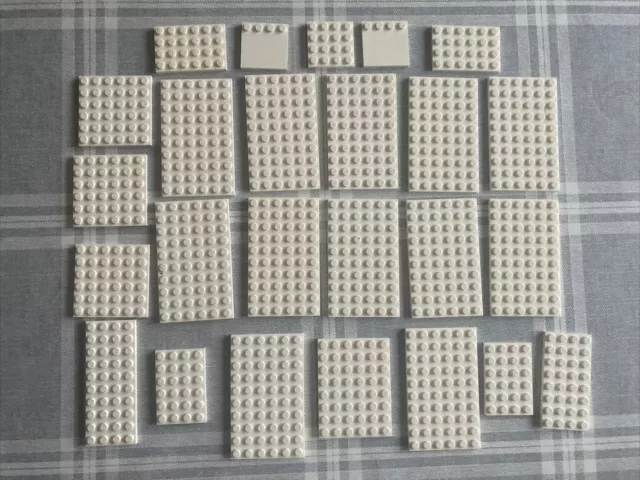 LEGO Pacchetto Piastre Base Joblot x25 tutto bianco nuovo