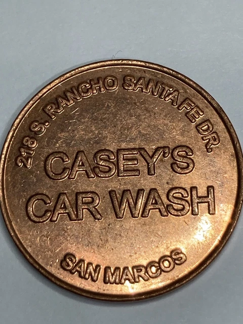 SCARCE CASEY'S CAR WASH TOKEN SAN MARCOS CALIFORNIA OBSOLETE #qg1
