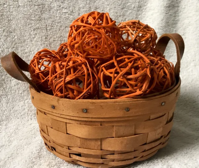 Bolas de rama de canasta de cosecha 20 piezas decoración de otoño 2 pulgadas rellenos de tazón naranja 2