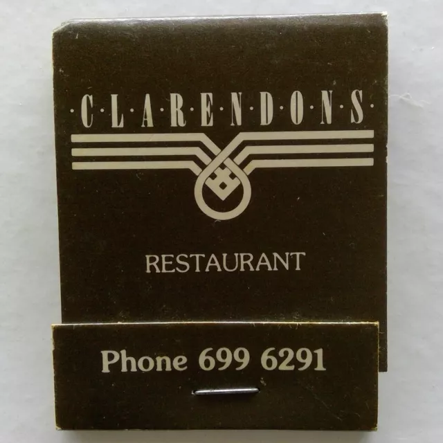 Clarendons Italian Cuisine Restaurant South Melbourne 6996291 Matchbook (MK23)