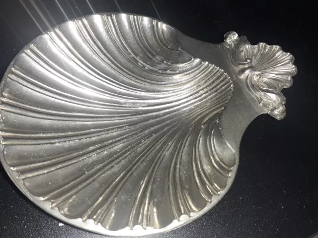 Antique Silver Plated Shell Trinket Dish