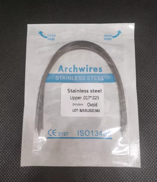 10 Packs Dental Orthodontic Stainless Steel Arch Wires Rectangular Ovoid/Natural 3