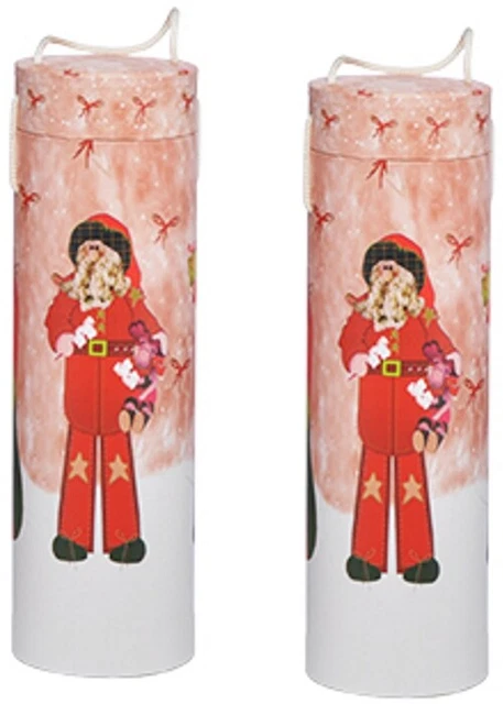 2x Geschenkschachtel Geschenk-Box Geschenkverpackung rund Geschenkbox rosa/weiß
