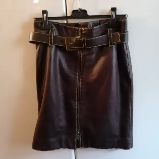 Gonna in pelle MORESI COMO taglia/size 42 ITA. Leather skirt