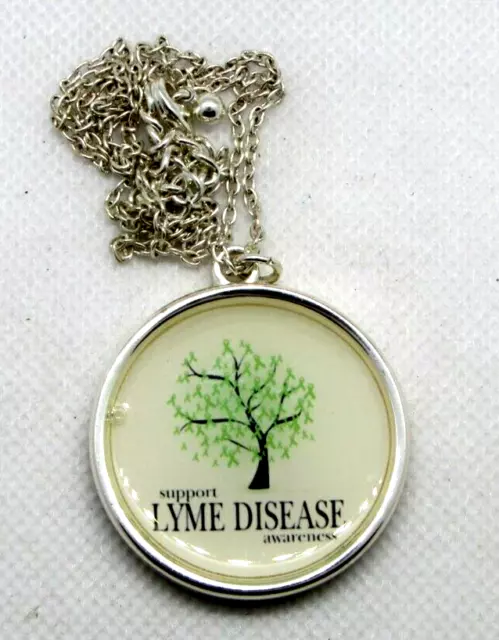Lyme Disease Awareness Silver Necklace Jewelry Pendant Tree of Hope