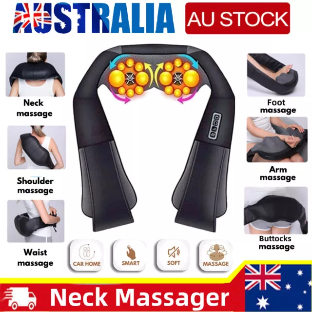 Neck Shoulder Massager Shiatsu Massage Heating Wrap Deep Knead Health Care AU