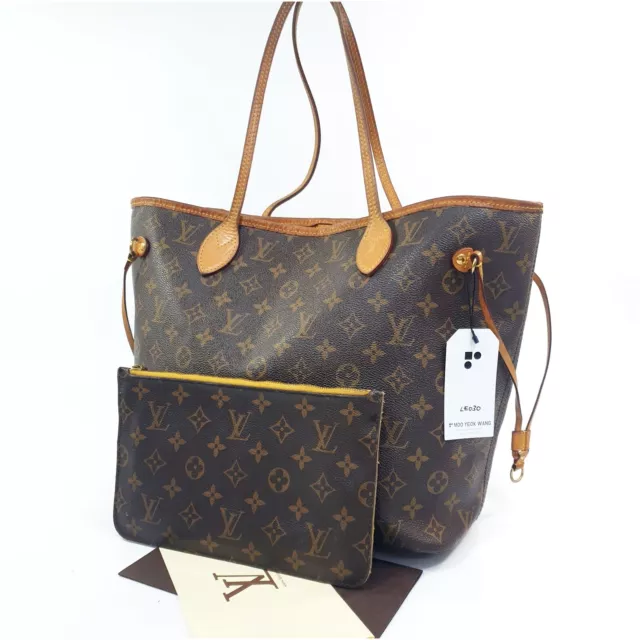 Auth Louis Vuitton Neverfull MM Monogram Mimosa M40997 No Pouch Strap Bag LE030