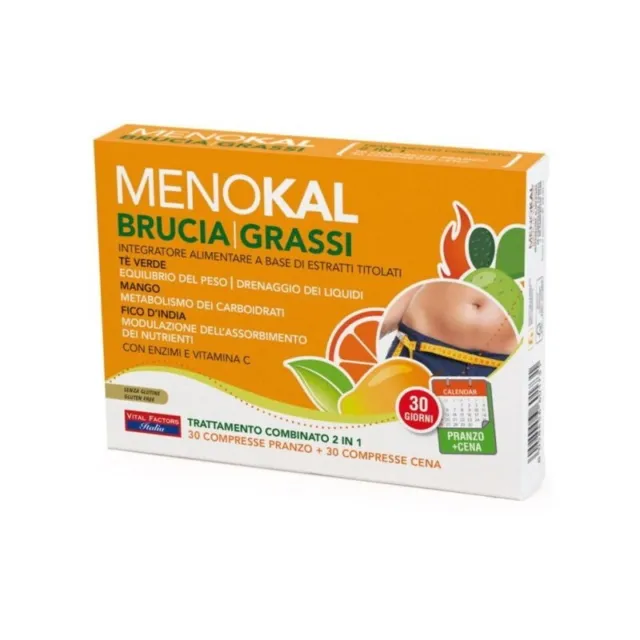 VITAL FACTORS Menokal Bruciagrassi - Fat Burners Supplement 30 + 30 Tablets