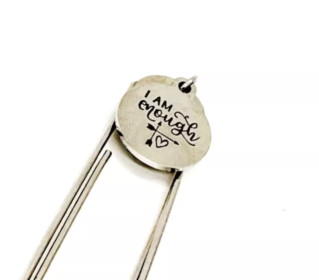Affirmation Quotes, I Am Enough Charm Bookmark, Planner Bookmark, Reader Gift
