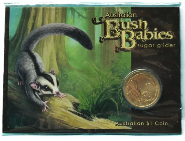 Australian 2011 1 Dollar Australian Bush Babies "Sugar Glider" im Folder (M5314