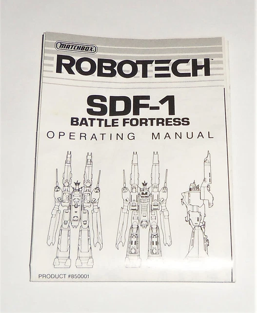 Robotech Matchbox 1984 Sdf-1 Battle Fortress Operating Manual Only