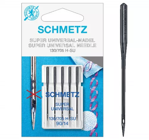 Schmetz Flachkolbennadel 130/705 H-SU Staerke 90 Sticknadel Antihaft beschichtet