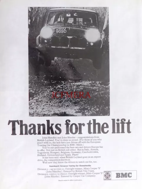 Leyland 'MINI COOPER S', Original 1968 Motor Car Advert : 660-121