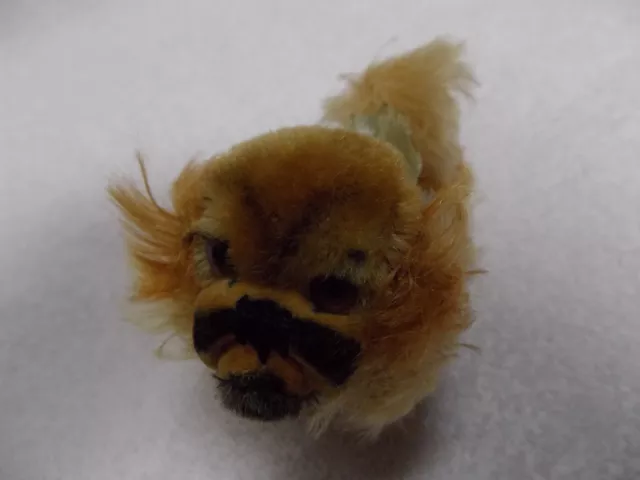 Vintage Steiff Peky Stuffed Brown Plush Pekinese Dog with Tag Articulating Head 3