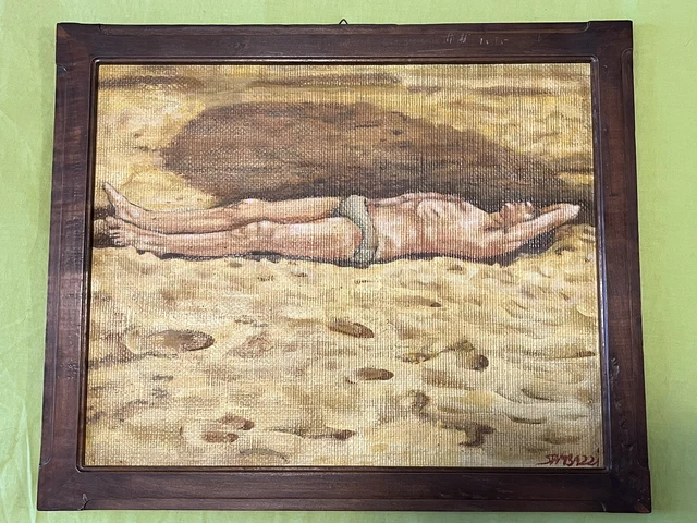 Quadro Dipinto Olio Uomo Nudo