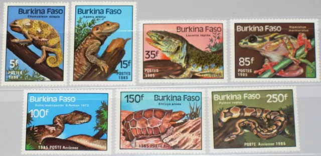 BURKINA FASO 1985 1005-11 696-02 Reptiles Reptiles Fauna Lizards Amphibians MNH
